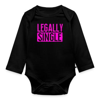 Happy Divorce Party Legally Single - Organic Longsleeve Baby Bodysuit - black - Front