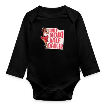 Mom Mom Dancing Dancing Mom - Organic Longsleeve Baby Bodysuit - black - Front