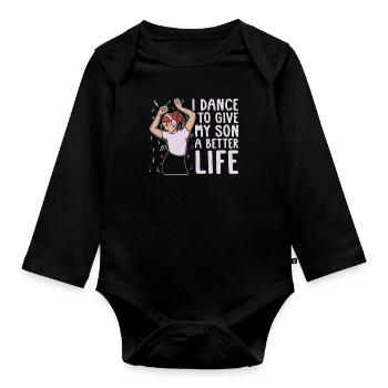 Maman Mère Fils Danse Mère - Body Bébé bio manches longues - noir - Devant