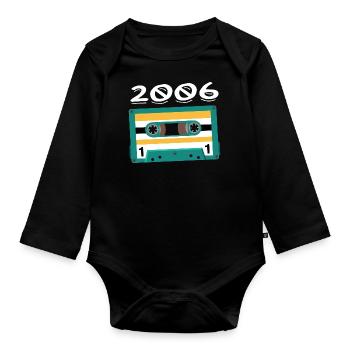 Cassette 2006 Vintage Anniversary 2006 - Organic Longsleeve Baby Bodysuit - black - Front