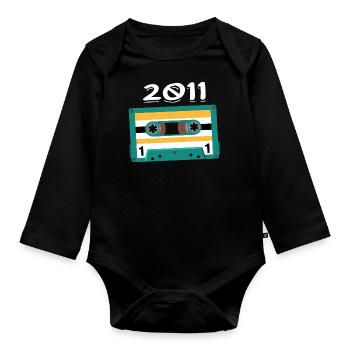 Cassette 2011 Vintage Anniversary 2011 - Organic Longsleeve Baby Bodysuit - black - Front