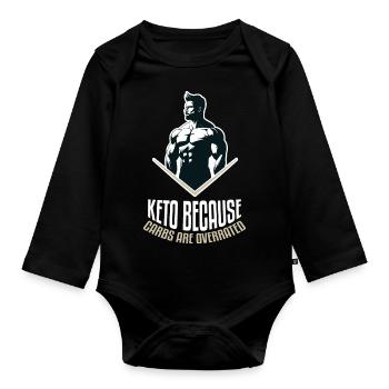 Délicieux muscles joyeux de Keto Citation - Body Bébé bio manches longues - noir - Devant