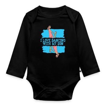 Maman Mère Fils Danse Mère - Body Bébé bio manches longues - noir - Devant