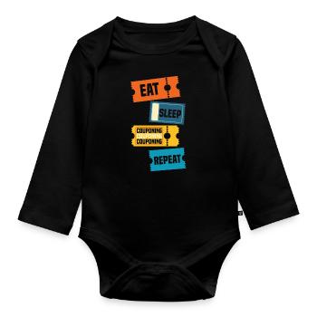 Lustiges Extrem Couponing Coupon Geschenk - Baby Bio-Langarm-Body - Schwarz - Vorne