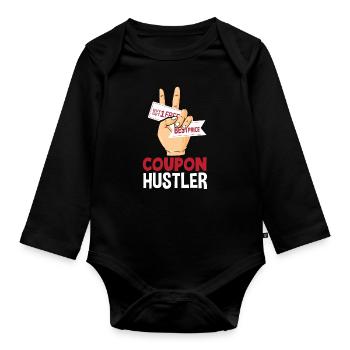 Funny Extreme Couponing Coupon Gift - Organic Longsleeve Baby Bodysuit - black - Front