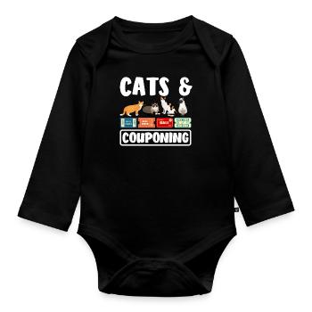 Lustiges Extrem Couponing Coupon Geschenk - Baby Bio-Langarm-Body - Schwarz - Vorne