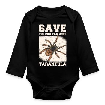 Tarantula Haustier Spinne Tarantulas Spinnen Tiere - Baby Bio-Langarm-Body - Schwarz - Vorne