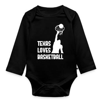 Texas basketball design for proud Texas fans - Organic Longsleeve Baby Bodysuit - black - Front