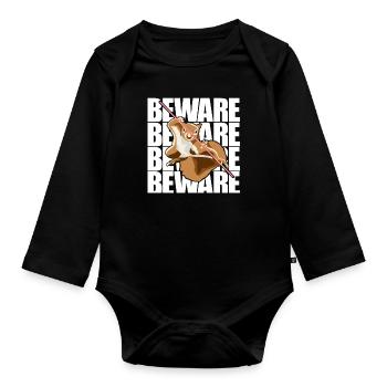 Beware Grauhörnchen Squirrel Fuchshörnchen - Baby Bio-Langarm-Body - Schwarz - Vorne
