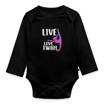 Baton Twirling - Organic Longsleeve Baby Bodysuit - black - Front