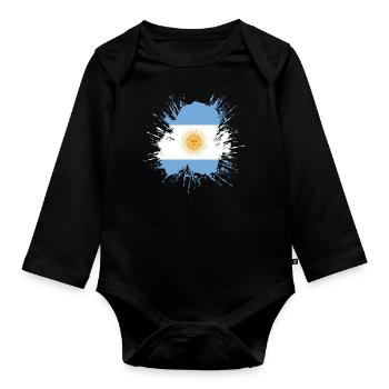 Argentina Flag South America Argentine Flag - Organic Longsleeve Baby Bodysuit - black - Front