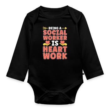 Social Service Being A Social Worker Is Consultant - Baby Bio-Langarm-Body - Schwarz - Vorne