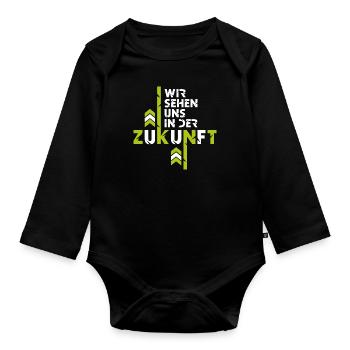 See you in the future - Organic Longsleeve Baby Bodysuit - black - Front