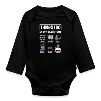 Funny Extreme Couponing Coupon Gift - Organic Longsleeve Baby Bodysuit - black - Front