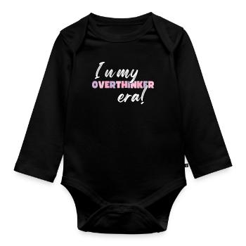 In My Overthinker Era Overthink - Baby Bio-Langarm-Body - Schwarz - Vorne