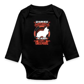 Shetland Sheepdog kann nicht Sheltie - Baby Bio-Langarm-Body - Schwarz - Vorne