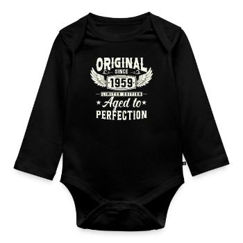Legendary vintage 1959 - Organic Longsleeve Baby Bodysuit - black - Front