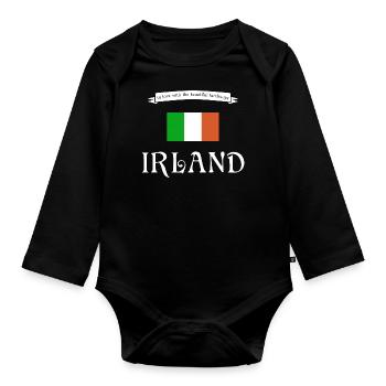 Irlande - Body Bébé bio manches longues - noir - Devant