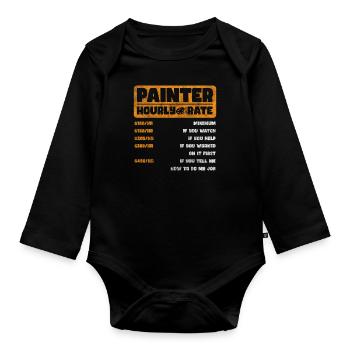 Peintre Rôle de peinture Chantier de construction - Body Bébé bio manches longues - noir - Devant