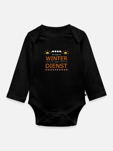 Winterdienst - Baby Bio-Langarm-Body - Schwarz