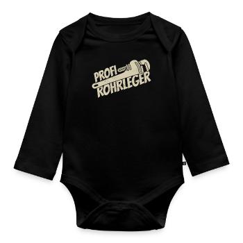 Rohrleitungsbauer Fachmann - Baby Bio-Langarm-Body - Schwarz - Vorne