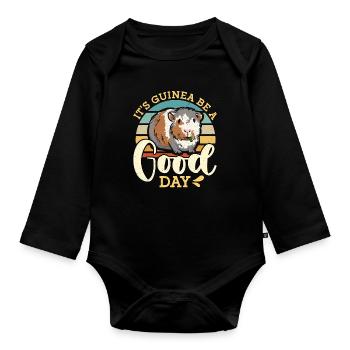 Guinea Pig It's Guinea Be A Good Day Animal Lover - Baby Bio-Langarm-Body - Schwarz - Vorne