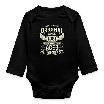 Vintage 1981 Birthday Surprise - Organic Longsleeve Baby Bodysuit - black - Front