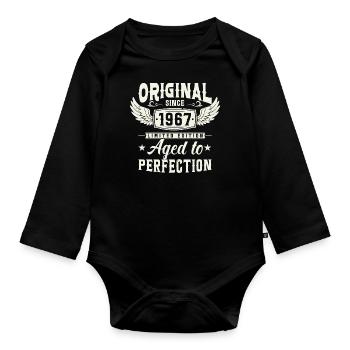 Vintage 1967 Gift Idea - Organic Longsleeve Baby Bodysuit - black - Front