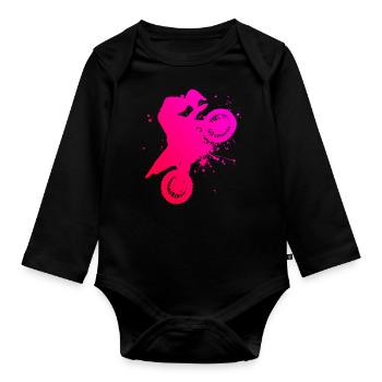 Dirt Biker Dirtbike Freestyle Motocross Dirt Bike - Body Bébé bio manches longues - noir - Devant