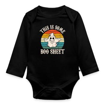 C’est Boo Sheet Ghost Retro Halloween Costume - Body Bébé bio manches longues - noir - Devant