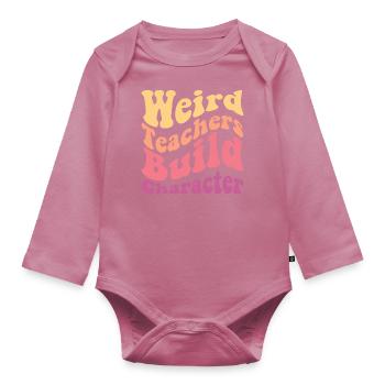 Lustige Lehrer Zitat - Baby Bio-Langarm-Body - Mauve - Vorne