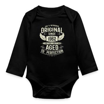Vintage 1962 Gift Idea - Organic Longsleeve Baby Bodysuit - black - Front