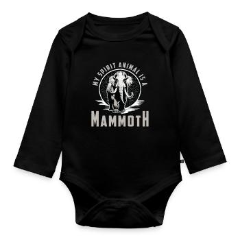 Woolly Mammoth My Spirit Animal Is A Prehistoric - Baby Bio-Langarm-Body - Schwarz - Vorne