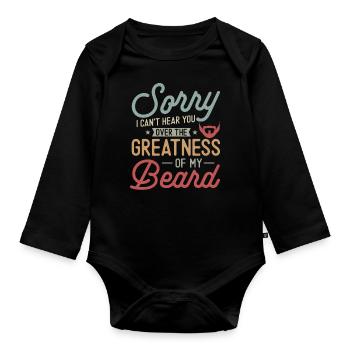 Amant barbe Homme barbu Désolé je - Body Bébé bio manches longues - noir - Devant
