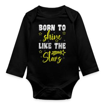 Starry Sky Sky Dream Moon - Organic Longsleeve Baby Bodysuit - black - Front