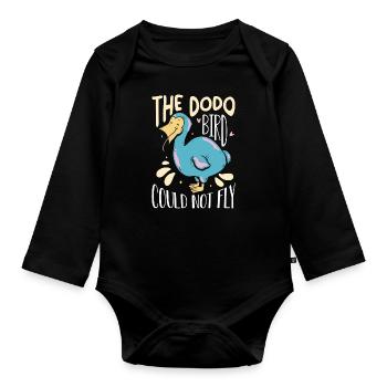 L’oiseau Dodo ne pouvait pas voler Ornithologie incapable de voler - Body Bébé bio manches longues - noir - Devant