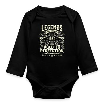 Vintage 1959 - Cadeau d’anniversaire unique - Body Bébé bio manches longues - noir - Devant