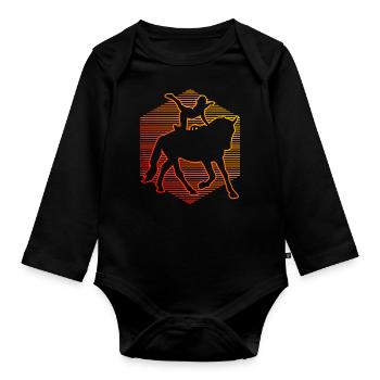 Kunstturnen auf dem Pferd Pferdeperformance - Baby Bio-Langarm-Body - Schwarz - Vorne