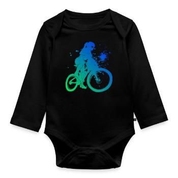 Cyclisme Femmes Cyclistes VTT Cyclisme Mountainbik - Body Bébé bio manches longues - noir - Devant