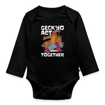Leopard Gecko 'Yo Act Together Reptile Animals - Organic Longsleeve Baby Bodysuit - black - Front