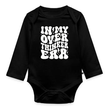 In My Overthinker Era Overthink - Baby Bio-Langarm-Body - Schwarz - Vorne