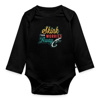 Skink Your Worries Away Exotic Animals Herpetology - Baby Bio-Langarm-Body - Schwarz - Vorne