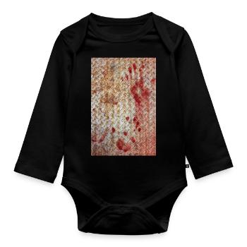 Bloody metal plate - Organic Longsleeve Baby Bodysuit - black - Front