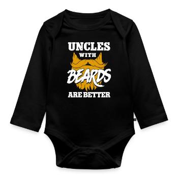 Amant barbe Homme barbu Oncle - Body Bébé bio manches longues - noir - Devant