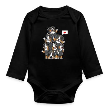 Bouvier Bernois Chien de Bouvier Bernois - Body Bébé bio manches longues - noir - Devant