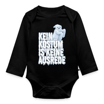 Kein Kostüm ist keine Ausrede - Baby Bio-Langarm-Body - Schwarz - Vorne