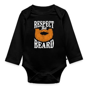 Beard Lover Bearded Man Ginger - Organic Longsleeve Baby Bodysuit - black - Front