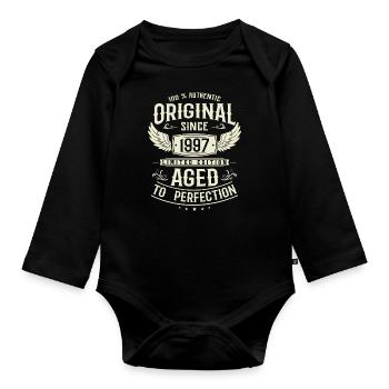 Vintage 1997 Birthday Gift - Organic Longsleeve Baby Bodysuit - black - Front