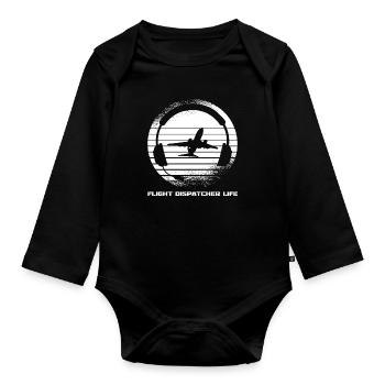 Distributeur de vols du centre de contrôle des appels d’urgence - Body Bébé bio manches longues - noir - Devant
