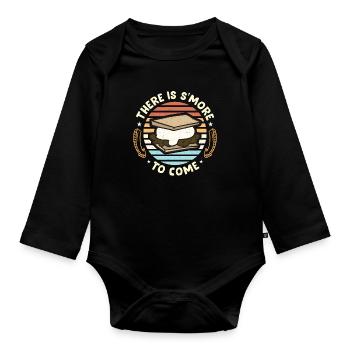 S'mores There Is S'more To Come Retro Marshmallows - Baby Bio-Langarm-Body - Schwarz - Vorne
